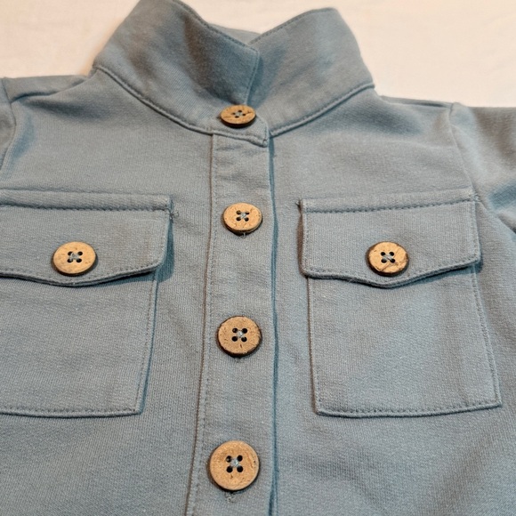 Rabbit + Bear - long sleeve Organic cotton Stylish Blue Button-Up Jacket/sweater - Picture 2 of 3